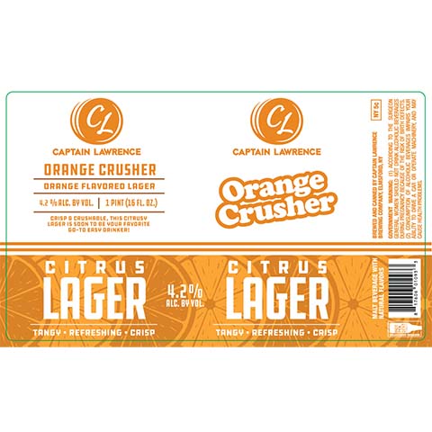 Captain Lawrence Orange Crusher Citrus Lager