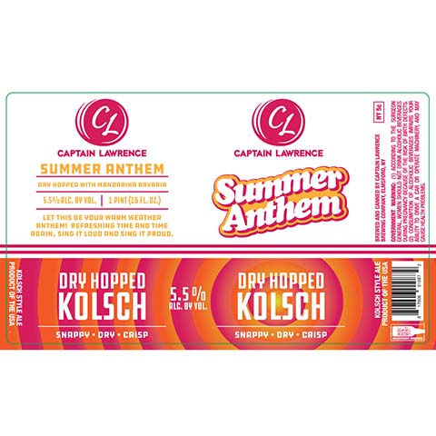 Captain Lawrence Summer Anthem Dry Hopped Kolsch