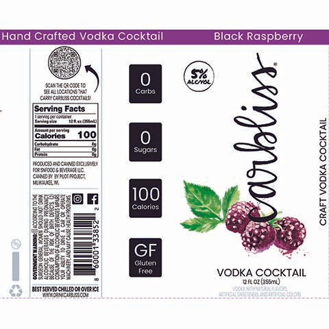 Carbliss Black Raspberry Vodka Cocktail