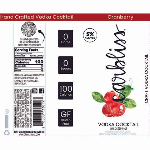 Carbliss Cranberry Vodka Cocktail