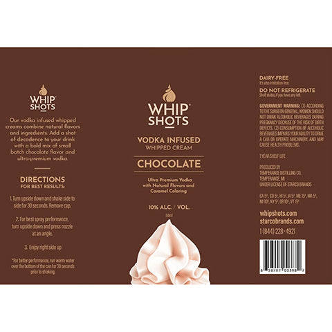 Cardi B Whip Shots Chocolate - Vodka Infused Whipped Cream
