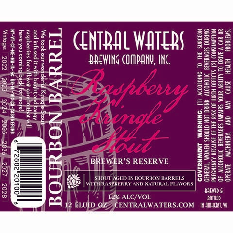 Central Waters Raspberry Kringle Stout