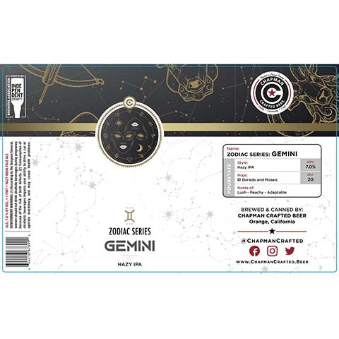 Chapman Crafted Zodiac Series Gemini Hazy IPA