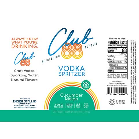 Club 88 Vodka Spritzer Cucumber Melon – CraftShack - Buy craft