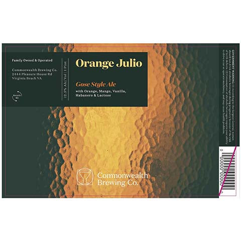 Commonwealth Orange Julio Gose Ale