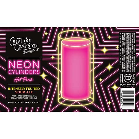 Creature Comforts Neon Cylinders Hot Pink Sour