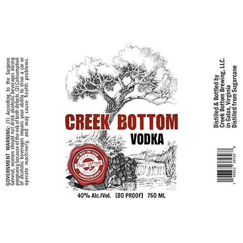 Creek Bottom Vodka