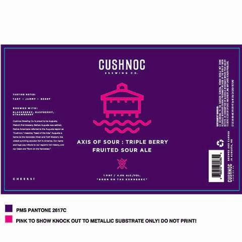 Cushnoc Axis Of Sour: Triple Berry Fruited Sour Ale