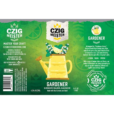 Czig Meister Gardener Lemon Basil Saison Ale