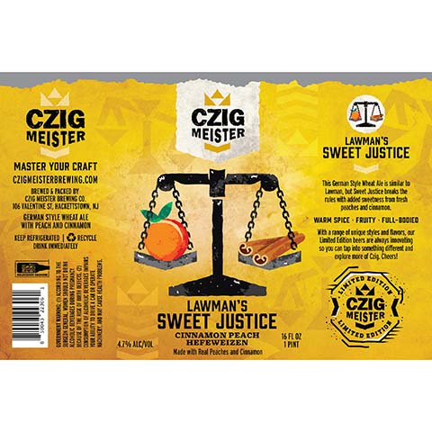 Czig Meister Lawman's Sweet Justice Hefeweizen Ale