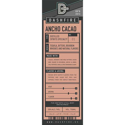 Dashfire Ancho Cacao Liqueur