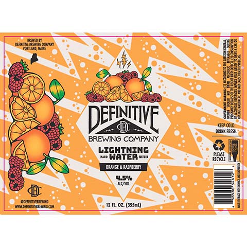Definitive Lightning Water (Orange & Raspberry) Hard Seltzer