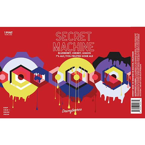 Dewey Beer Secret Machine (Blueberry, Cherry. Lemon)