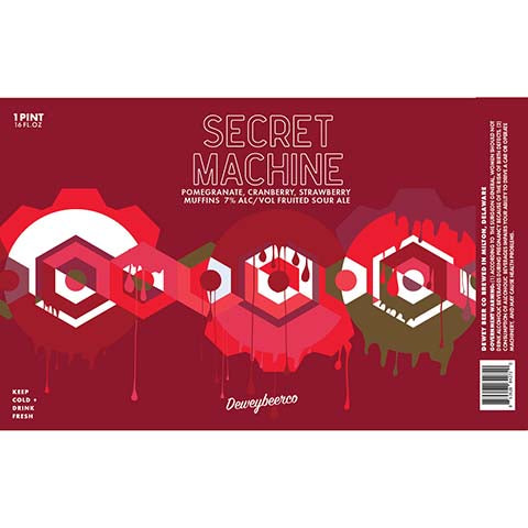 Dewey Beer Secret Machine (Pomegranate, Cranberry, Strawberry)