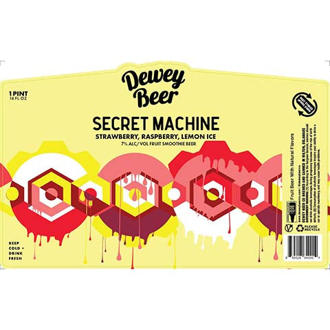 Dewey Beer Secret Machine (Strawberry, Raspberry, Lemon Ice)