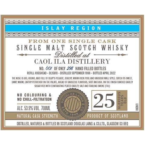 Douglas Laing Single Cask Caol Ila 25-Year-Old Scotch Whisky