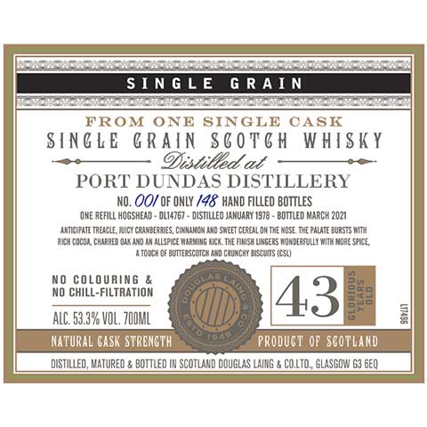 Douglas Laing Single Grain Scotch Whisky