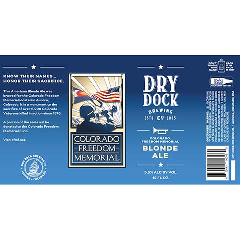 Dry Dock Colorado Freedom Memorial Blonde Ale