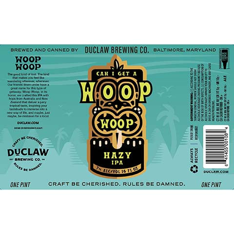 Duclaw Can I Get A Woop Woop Hazy IPA