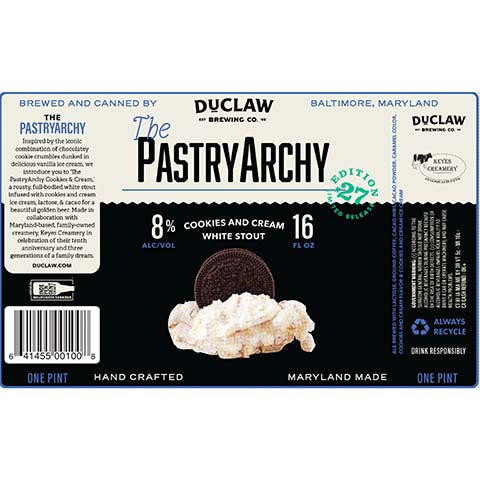 Duclaw The PastryArchy Cookies and Cream White Stout