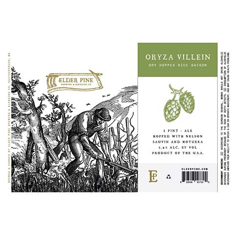 Elder Pine Oryza Villein Dry Hopped Rice Saison Ale