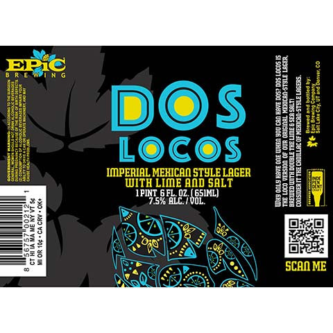 Epic Dos Locos Imperial Mexican Lager