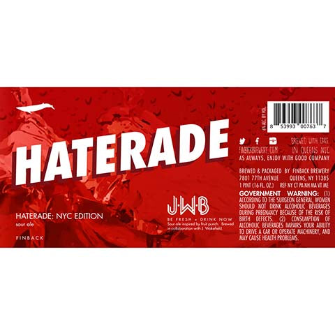Finback Haterade: NYC Edition Sour Ale
