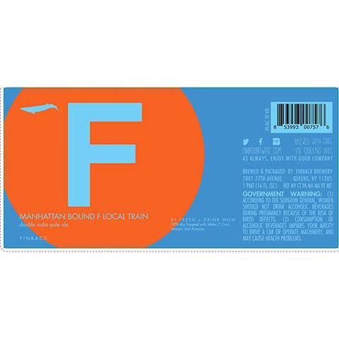 Finback Manhattan Bound F Local Train DIPA