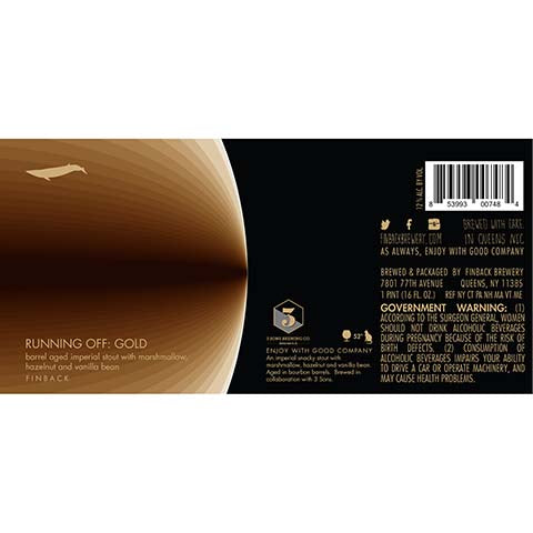 Finback Running Off: Gold Barrel Aged Imperial Stout