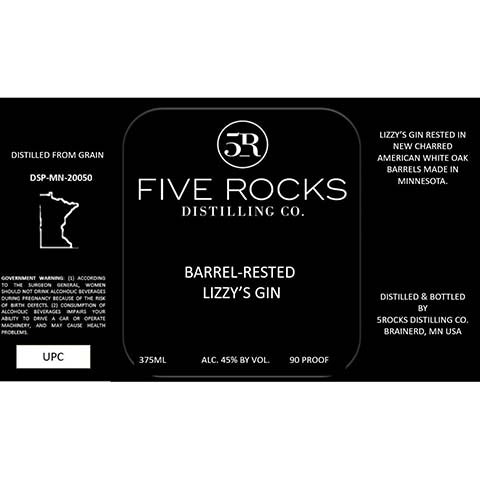 Five-Rocks-Barrel-Rested-Lizzys-Gin-375ML-BTL