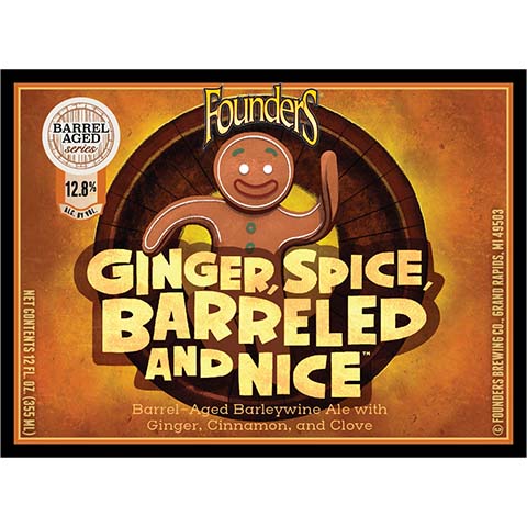 Founders Ginger, Spice, Barreled and Nice Barleywine Ale