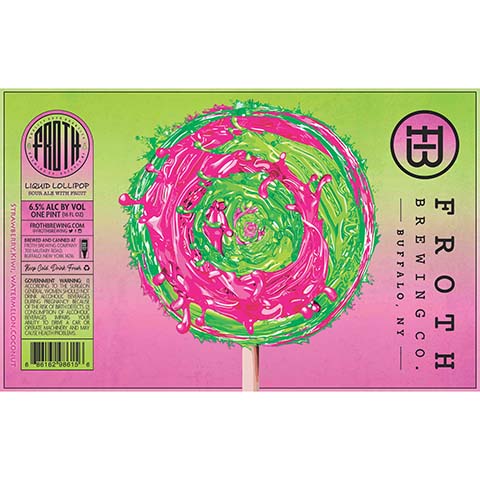 Froth Liquid Lollipop Sour Ale (Strawberry, Kiwi, Watermelon, Coconut)