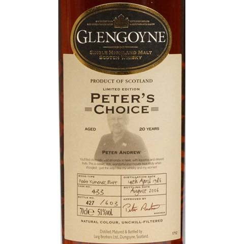 Glengoyne Peter's Choice Single Highland Malt Scotch Whisky
