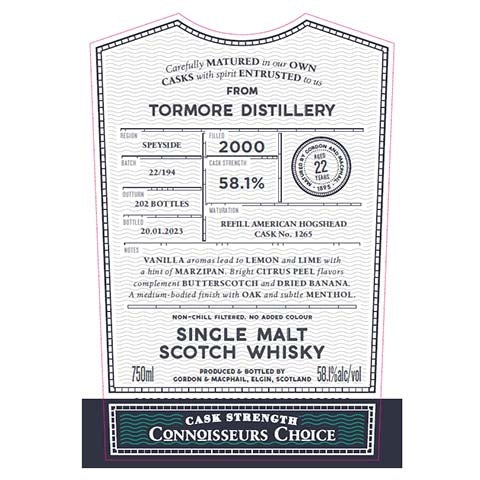 Gordon & Macphail Tormore Distillery Single Malt Scotch Whisky