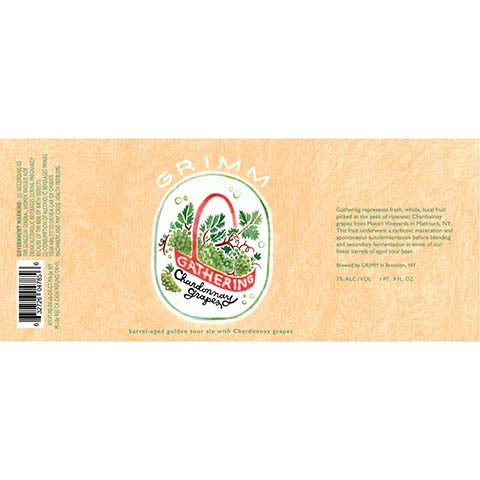 Grimm Gathering Chardonnay Grapes Sour Ale