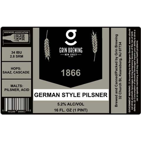 Grin 1866 Pilsner