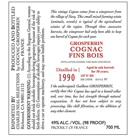 Grosperrin-Lot-N-838-Cognac-700ML-BTL