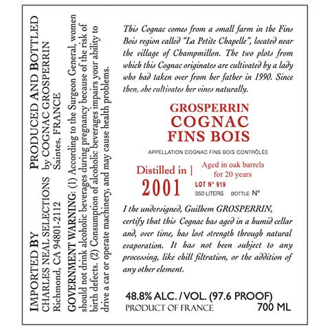 Grosperrin-Lot-N-919-Cognac-700ML-BTL