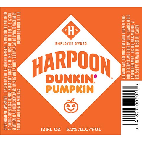 Harpoon Dunkin' Pumpkin Ale