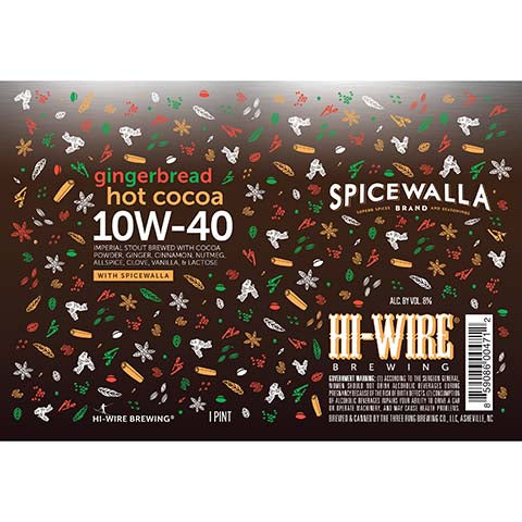 Hi-Wire Brewing Spicewalla Gingerbread Hot Cocoa 10W-40 Imperial Stout