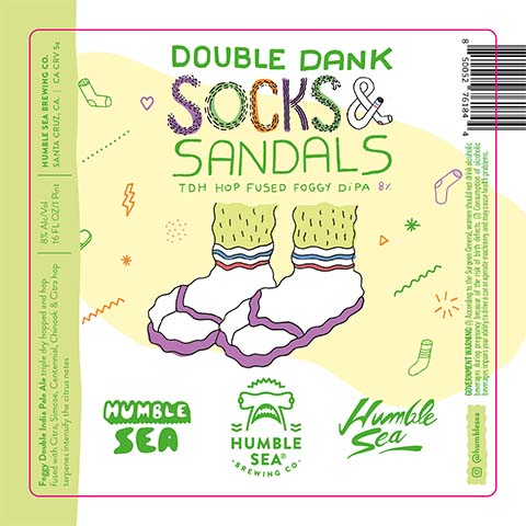 Humble Sea Double Dank Socks & Sandals Foggy DIPA