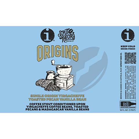 Imprint Beer Origins Single Origin Yirgacheffe Toasted Pecan Vanilla Bean Coffee Stout