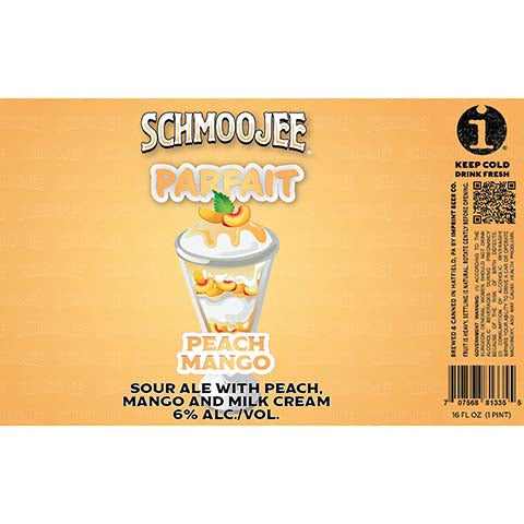 Imprint Beer Schmoojee Parfait Peach Mango Sour Ale