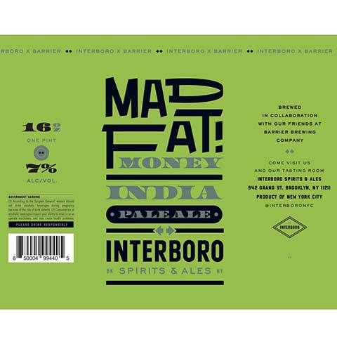 Interboro/Barrier Mad Fat! Money IPA