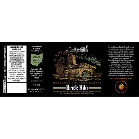 Jackie O's Hazelnut Bourbon Barrel Brick Kiln Barleywine Style Ale