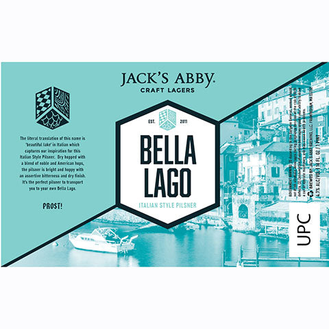 Jack's Abby Bella Lago Italian Style Pilsner