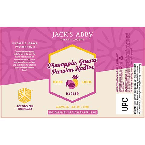 Jack's Abby Pineapple, Guava Passion Radler