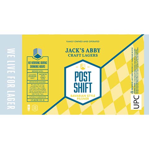 Jack's Abby Post Shift Pilsner