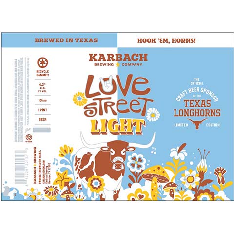 Karbach Love Street Light Texas Loghorn Bevo