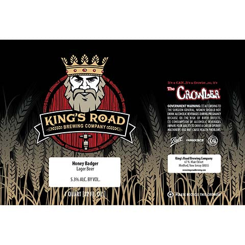 King's Road Honey Badger Lager